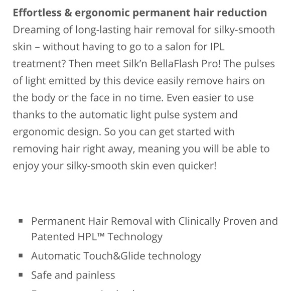 Silk'n BellaFlash Pro Touch & Glide Hair Removal Device - Picture 2 of 3